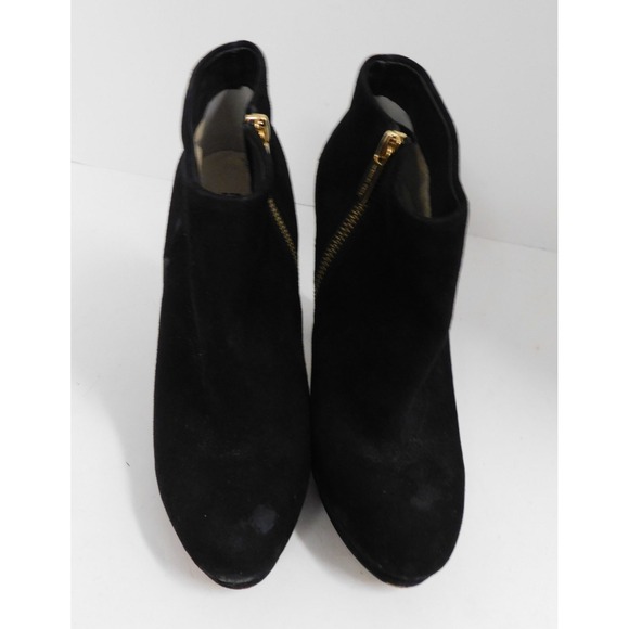 Michael Kors Haven Platform Booties Black Suede Ankle with Gold Accents 7 M - Picture 4 of 7